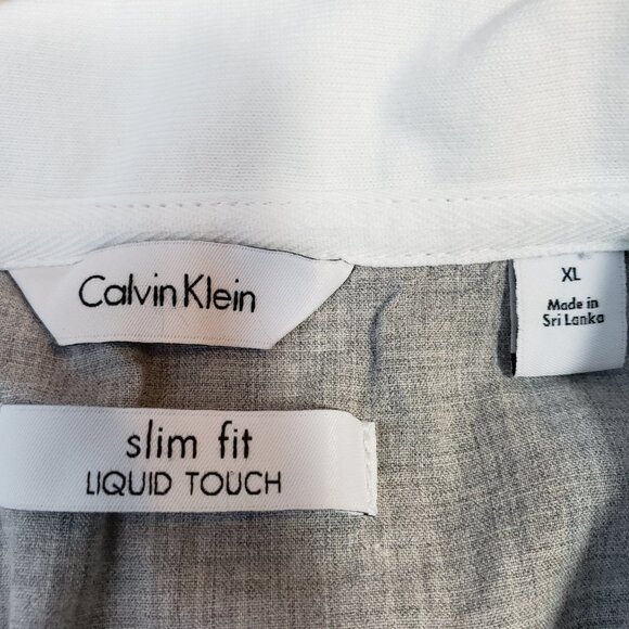 Calvin Klein Slim Fit Liquid Touch Polo Shirt Mens Size XL Casual Gray / A154 - Picture 7 of 8